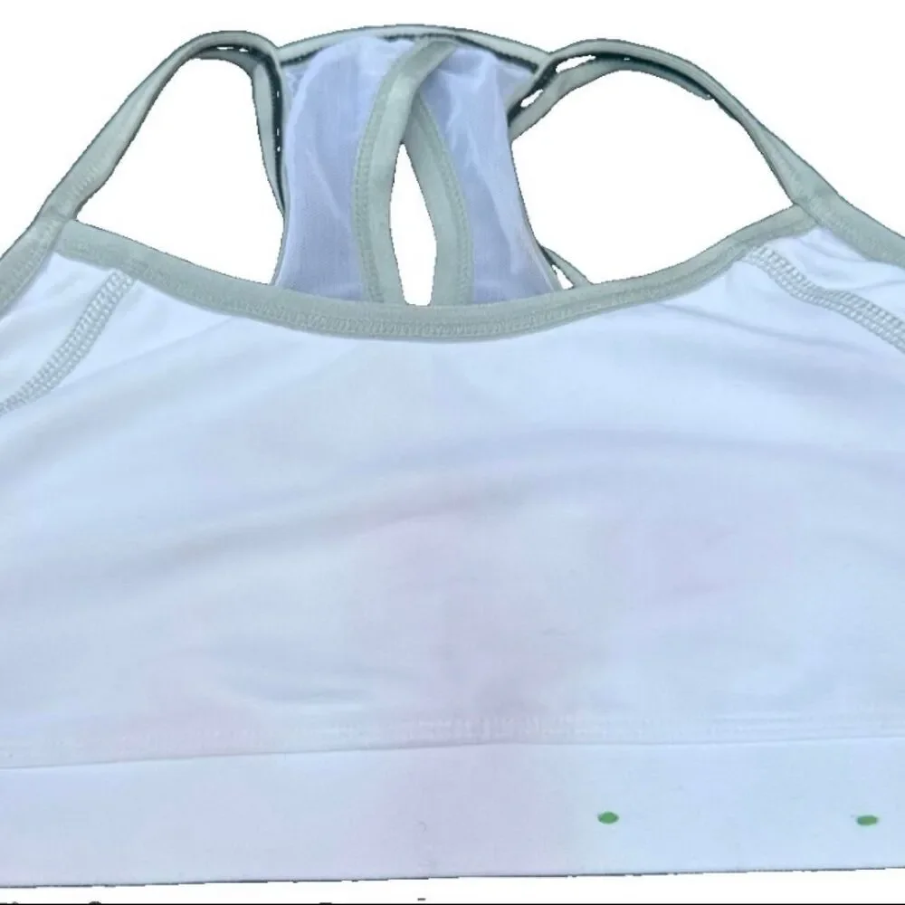 Alo-yoga Women's White and Green Bra